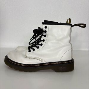 Dr. Martens White Leather Lace Up Combat Boots Youth US Size 1
